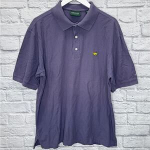 Masters Collection Mens Polo Shirt Size L Purple Golf Logo Cotton